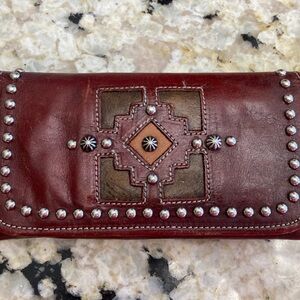 Beautiful American West Studded Leather Wallet